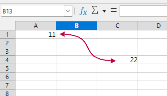 Schermata dei connettori in Calc